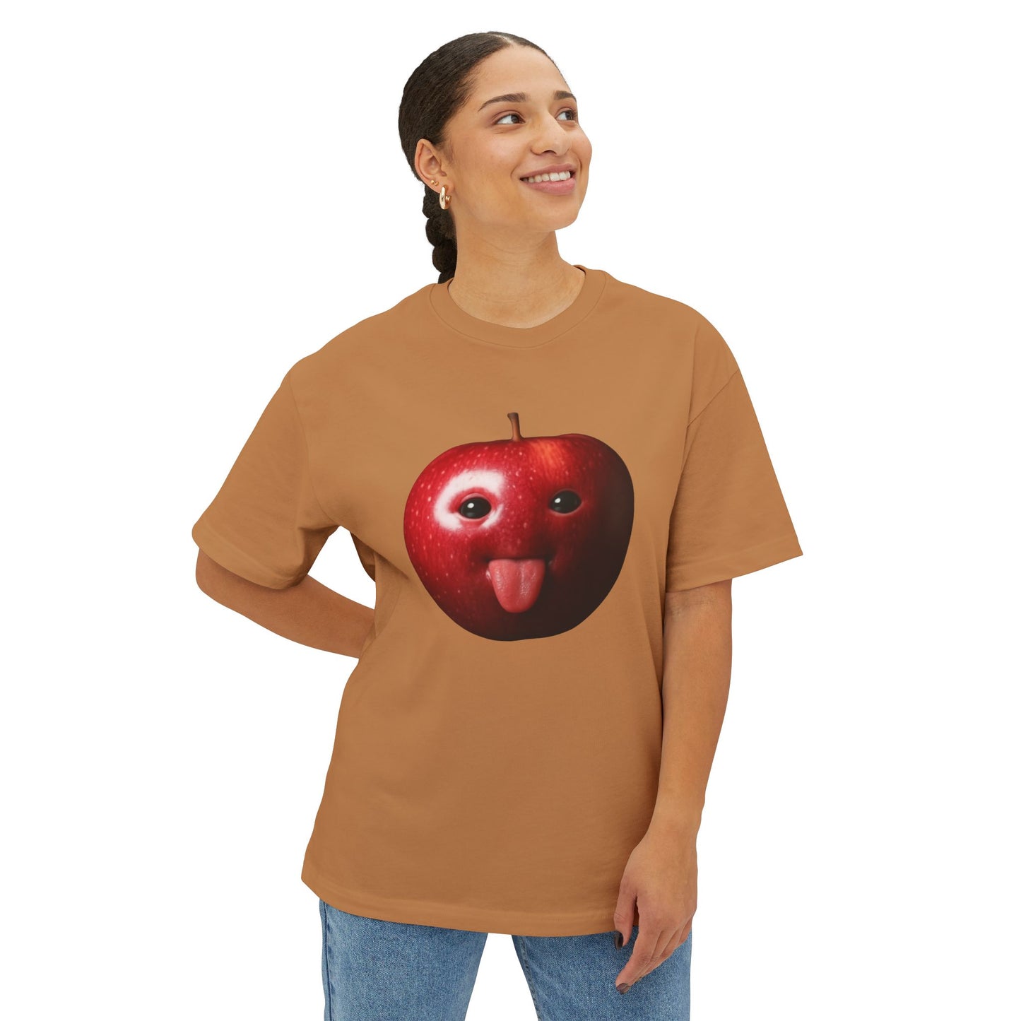 Apple Graphic Tee, Oversized Boxy T-Shirt,
