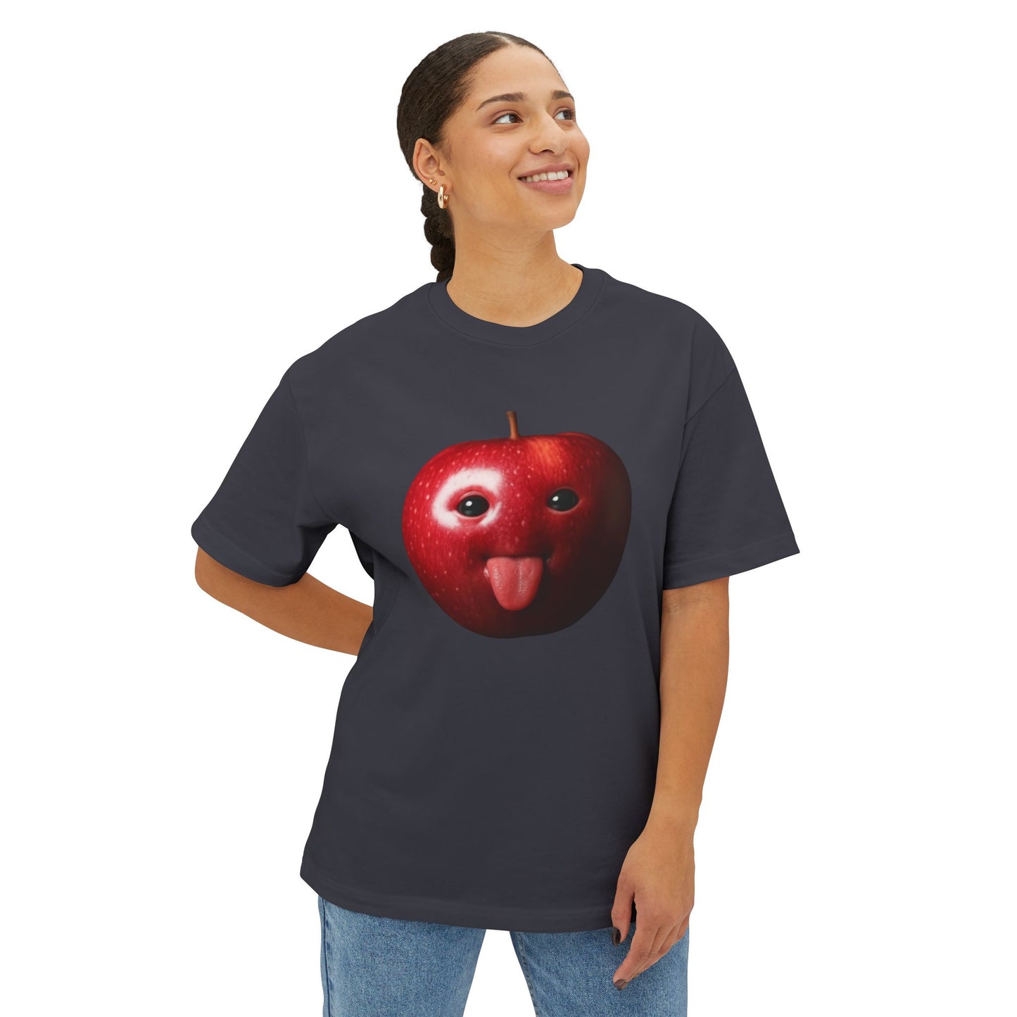 Apple Graphic Tee, Oversized Boxy T-Shirt,